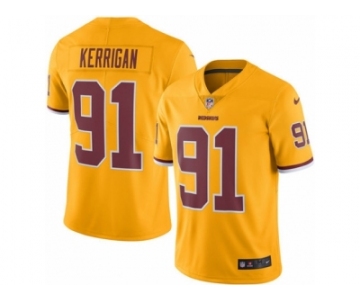 Men Nike Washington Redskins #91 Ryan Kerrigan Limited Gold Rush Vapor Untouchable NFL Jersey