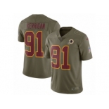 Men Nike Washington Redskins #91 Ryan Kerrigan Limited Olive 2017 Salute to Service NFL Jersey