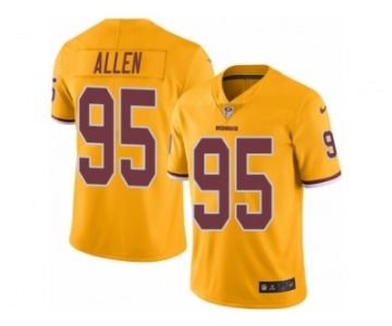 Men Nike Washington Redskins #95 Jonathan Allen Limited Gold Rush Vapor Untouchable NFL Jersey