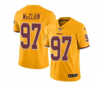 Men Nike Washington Redskins #97 Terrell McClain Limited Gold Rush Vapor Untouchable NFL Jersey