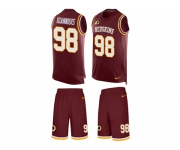 Men Nike Washington Redskins #98 Matthew Ioannidis Limited Burgundy Red Tank Top Suit NFL Jersey