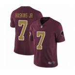 Men Washington Redskins #7 Dwayne Haskins Burgundy Red Gold Number Alternate 80TH Anniversary Vapor Untouchable Limited Player Football Jersey