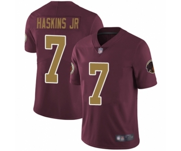 Men Washington Redskins #7 Dwayne Haskins Burgundy Red Gold Number Alternate 80TH Anniversary Vapor Untouchable Limited Player Football Jersey