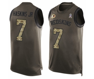 Men Washington Redskins #7 Dwayne Haskins Limited Green Salute to Service Tank Top Football Jersey