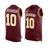 Men's Nike Washington Redskins #10 Paul Richardson Limited Red Player Name & Number Tank Top NFL Jersey