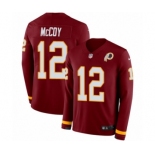 Men's Nike Washington Redskins #12 Colt McCoy Limited Burgundy Therma Long Sleeve NFL Jersey