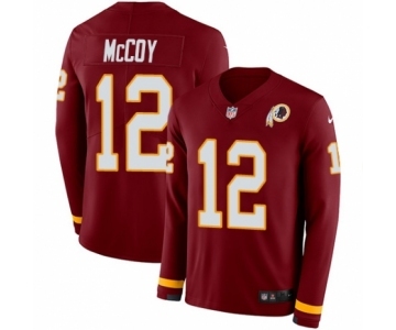 Men's Nike Washington Redskins #12 Colt McCoy Limited Burgundy Therma Long Sleeve NFL Jersey