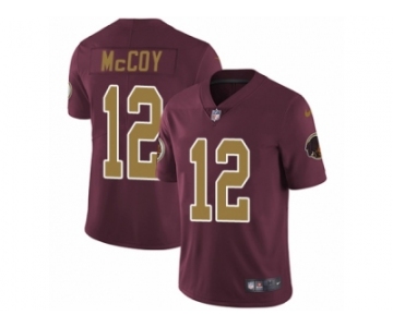 Men's Nike Washington Redskins #12 Colt McCoy Vapor Untouchable Limited Burgundy Red Gold Number Alternate 80TH Anniversary NFL Jersey