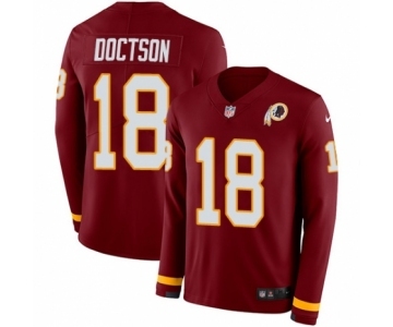 Men's Nike Washington Redskins #18 Josh Doctson Limited Burgundy Therma Long Sleeve NFL Jersey