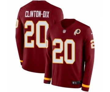 Men's Nike Washington Redskins #20 Ha Clinton-Dix Limited Burgundy Therma Long Sleeve NFL Jersey