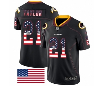 Men's Nike Washington Redskins #21 Sean Taylor Limited Black Rush USA Flag NFL Jersey