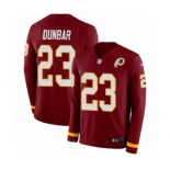 Men's Nike Washington Redskins #23 Quinton Dunbar Limited Burgundy Therma Long Sleeve NFL Jersey