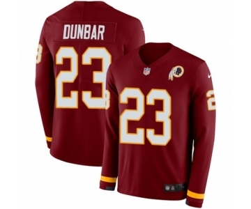 Men's Nike Washington Redskins #23 Quinton Dunbar Limited Burgundy Therma Long Sleeve NFL Jersey