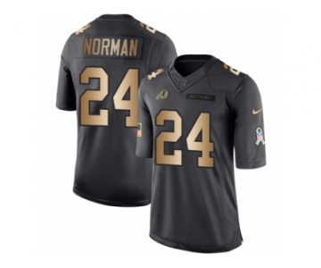 Men's Nike Washington Redskins #24 Josh Norman Limited Black Gold Salute to Service NFL Jersey