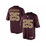 Men's Nike Washington Redskins #25 Chris Thompson Limited Burgundy Red Gold Number Alternate 80TH Anniversary NFL Jersey