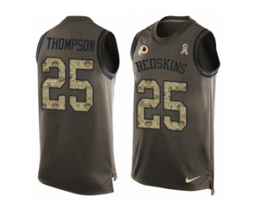 Men's Nike Washington Redskins #25 Chris Thompson Limited Green Salute to Service Tank Top NFL Jersey