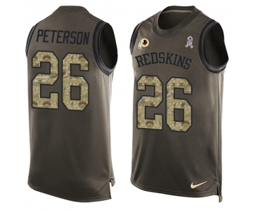 Men's Nike Washington Redskins #26 Adrian Peterson Limited Green Salute to Service Tank Top NFL Jersey