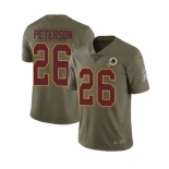 Men's Nike Washington Redskins #26 Adrian Peterson Limited Olive 2017 Salute to Service NFL Jersey