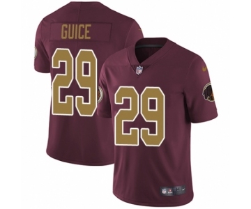 Men's Nike Washington Redskins #29 Derrius Guice Burgundy Red Gold Number Alternate 80TH Anniversary Vapor Untouchable Limited Player NFL Jersey