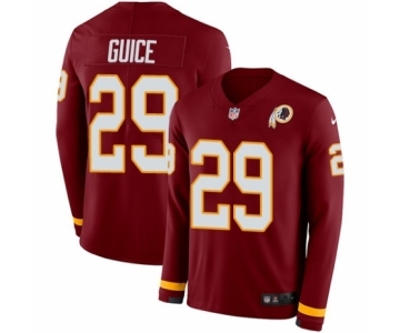 Men's Nike Washington Redskins #29 Derrius Guice Limited Burgundy Therma Long Sleeve NFL Jersey