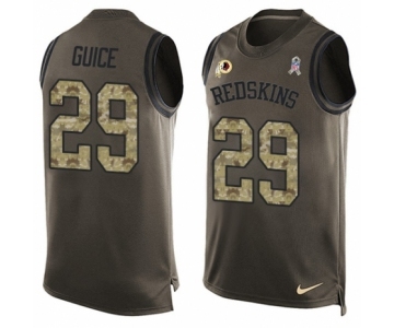 Men's Nike Washington Redskins #29 Derrius Guice Limited Green Salute to Service Tank Top NFL Jersey