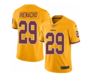 Men's Nike Washington Redskins #29 Duke Ihenacho Limited Gold Rush NFL Jersey