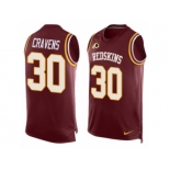 Men's Nike Washington Redskins #30 Su'a Cravens Limited Red Player Name & Number Tank Top NFL Jersey