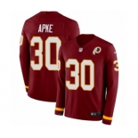 Men's Nike Washington Redskins #30 Troy Apke Limited Burgundy Therma Long Sleeve NFL Jersey