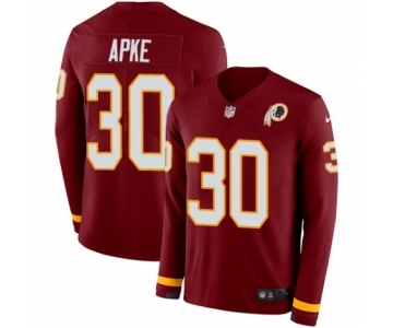 Men's Nike Washington Redskins #30 Troy Apke Limited Burgundy Therma Long Sleeve NFL Jersey