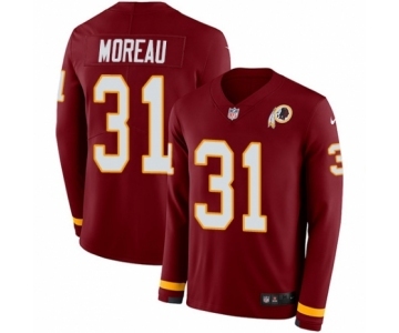 Men's Nike Washington Redskins #31 Fabian Moreau Limited Burgundy Therma Long Sleeve NFL Jersey