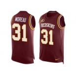 Men's Nike Washington Redskins #31 Fabian Moreau Limited Red Player Name & Number Tank Top NFL Jersey