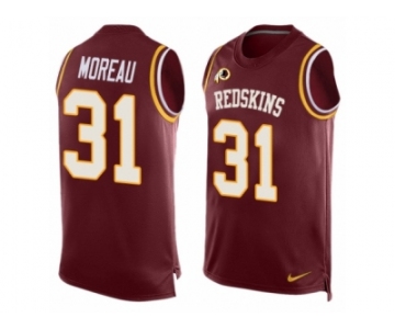 Men's Nike Washington Redskins #31 Fabian Moreau Limited Red Player Name & Number Tank Top NFL Jersey