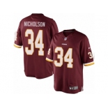 Men's Nike Washington Redskins #34 Montae Nicholson Limited Burgundy Red Team Color NFL Jersey