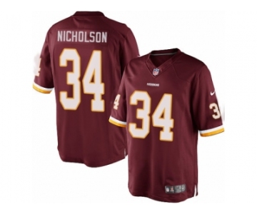 Men's Nike Washington Redskins #34 Montae Nicholson Limited Burgundy Red Team Color NFL Jersey