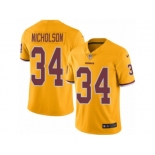 Men's Nike Washington Redskins #34 Montae Nicholson Limited Gold Rush NFL Jersey