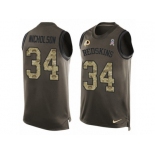 Men's Nike Washington Redskins #34 Montae Nicholson Limited Green Salute to Service Tank Top NFL Jersey