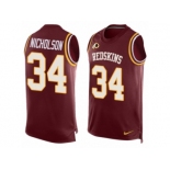 Men's Nike Washington Redskins #34 Montae Nicholson Limited Red Player Name & Number Tank Top NFL Jersey