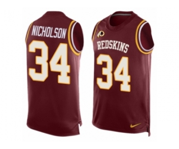 Men's Nike Washington Redskins #34 Montae Nicholson Limited Red Player Name & Number Tank Top NFL Jersey