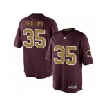 Men's Nike Washington Redskins #35 Dashaun Phillips Limited Burgundy Red Gold Number Alternate 80TH Anniversary NFL Jersey