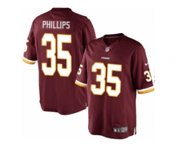 Men's Nike Washington Redskins #35 Dashaun Phillips Limited Burgundy Red Team Color NFL Jersey