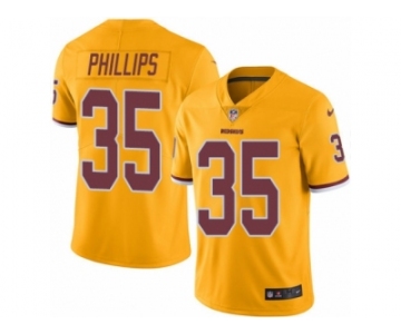 Men's Nike Washington Redskins #35 Dashaun Phillips Limited Gold Rush NFL Jersey