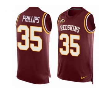 Men's Nike Washington Redskins #35 Dashaun Phillips Limited Red Player Name & Number Tank Top NFL Jersey