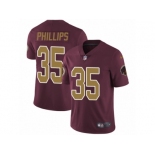 Men's Nike Washington Redskins #35 Dashaun Phillips Vapor Untouchable Limited Burgundy Red Gold Number Alternate 80TH Anniversary NFL Jersey