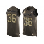 Men's Nike Washington Redskins #36 D.J. Swearinger Limited Green Salute to Service Tank Top NFL Jersey