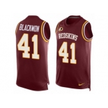 Men's Nike Washington Redskins #41 Will Blackmon Limited Red Player Name & Number Tank Top NFL Jersey