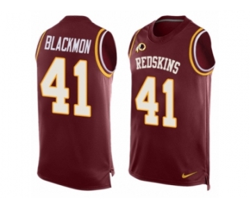 Men's Nike Washington Redskins #41 Will Blackmon Limited Red Player Name & Number Tank Top NFL Jersey