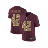 Men's Nike Washington Redskins #42 Charley Taylor Vapor Untouchable Limited Burgundy Red Gold Number Alternate 80TH Anniversary NFL Jersey