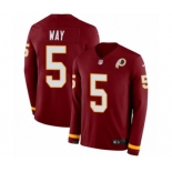 Men's Nike Washington Redskins #5 Tress Way Limited Burgundy Therma Long Sleeve NFL Jersey