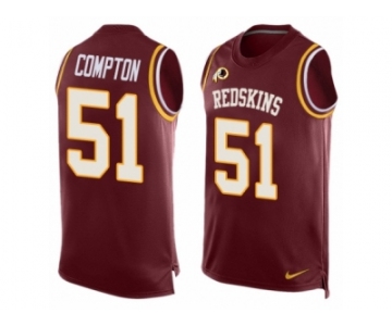 Men's Nike Washington Redskins #51 Will Compton Limited Red Player Name & Number Tank Top NFL Jersey