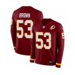 Men's Nike Washington Redskins #53 Zach Brown Limited Burgundy Therma Long Sleeve NFL Jersey